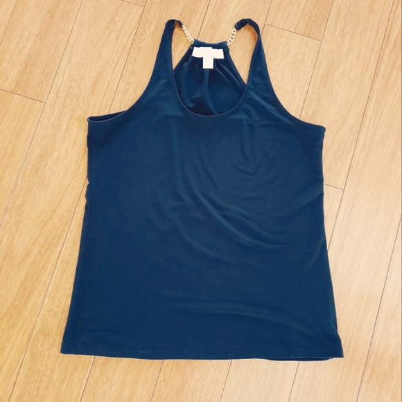🔥🔥🔥SALE🔥🔥🔥Michael Kors Navy & Gold Chain Top - Picture 1 of 3